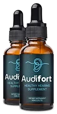 Two Audifort dropper bottles side by side